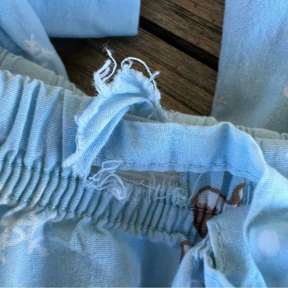 Y2K Nick & Nora Chocolate Moose Whipped Cream Cotton Pajama Set HTF Blue Tag Med